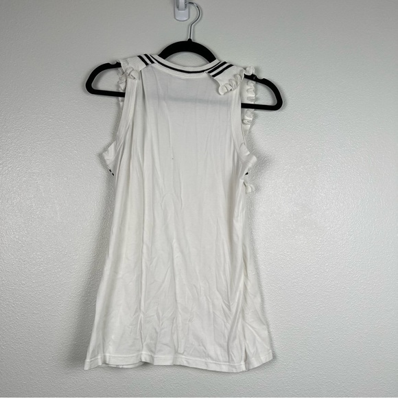 CABI‎ #5199 Topspin Knit Ruffle Top White Sz S - Picture 7 of 8